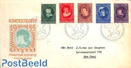 Child welfare 5v, FDC, typed address, closed flap