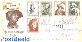 Rembrandt 5v FDC without lines, open flap