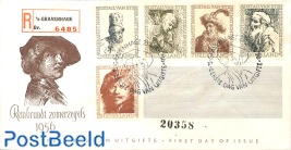 Rembrandt 5v, FDC with lines, with address, open flap