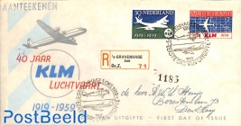 40 years KLM 2v, FDC, closed flap