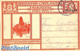 Postcard 10c on 12.5c, Dordrecht