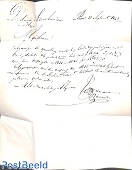 Folding letter to 's Gravenhage met Zeelenberg