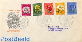 Flowers FDC, closed flap, typed address