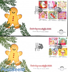 Kerstzegels FDC 853a+b (PostNL prijs: €17.37)