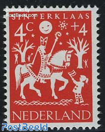 Plate flaw, Sinterklaas 4+4c vertical left 4