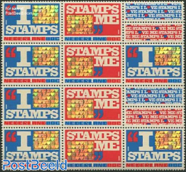 Hologram greetings, Sheetlet of 10 stamps, Rare.