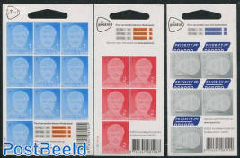 Definitives King Willem Alexander 3 minisheets s-a (with year 2013)