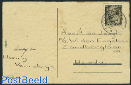 Postcard with 1.5c brown
