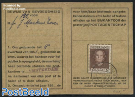 Face of Queen Juliana. Postal to Amsterdam