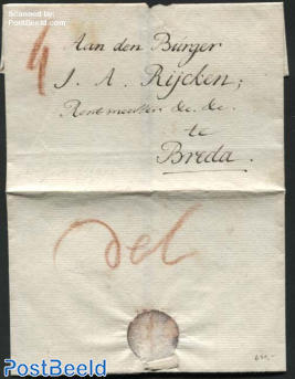 Letter from Delft to Breda