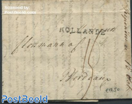 Folding letter from Amsterdam to Bordeaux