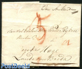 Folding letter from Amsterdam to Breda