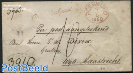 Registered letter from Roermond to Maastricht (10s)