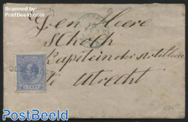 Letter from Oldebroek to Utrecht, postmark: Langstempel Oldebroek