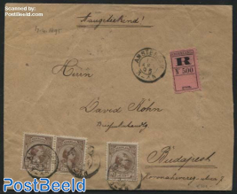 Registered letter from Amsterdam to Budapest