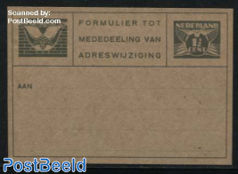 New address card, 1.5c grey, brown (thin) cardboard