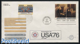 US Bi-centenary, special cover 4th of July with US and Dutch stamps