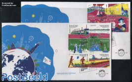 Postcrossing 10v FDC (2 covers)