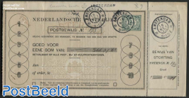 Postal order 2.5c, van afgifte on left