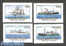 Postal ships 4v (stamps imperforated, carrier perforated)