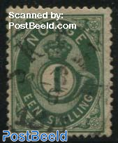 1Sk, bluegreen, Stamp out of set
