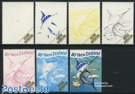 Fish colour separation 6v+final stamp