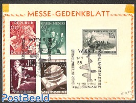 Messe Gedenkblatt with stamps