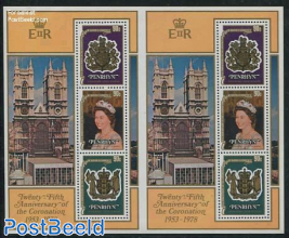 Silver Anniversary of Coronation sheet of 2 s/s