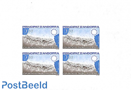 Pyrenees labour ass. 1v, Imperforated block m/s with 4 stamps