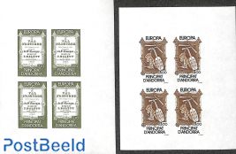 Europa, music 2v, Imperforated blocks m/s with 4 stamps