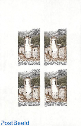 Cultural heritage 1v, Imperforated block m/s with 4 stamps