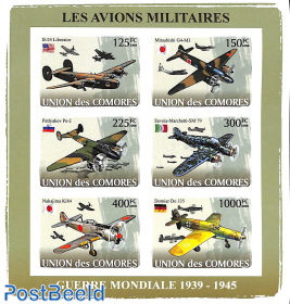 Military planes 6v m/s, imperforated