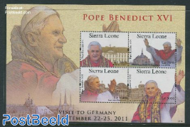Popes Benedict XVI visit to Germany 4v m/s