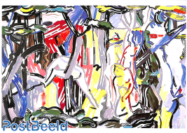 Roy Lichtenstein, Forest scene with figures, 1987