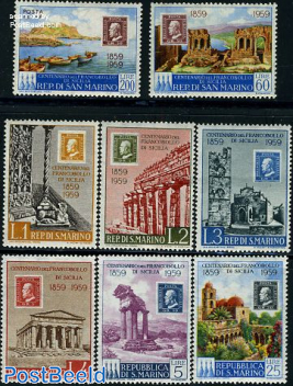 Sicilia stamp centenary 8v
