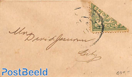Small cover franked with divided stamp