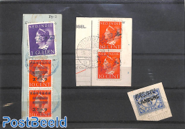 Lot with 6 used overprints on paper