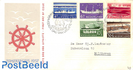Ships 5v, FDC, typed address, closed flap
