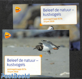 Coastal birds 10v, presentation pack 617a+b