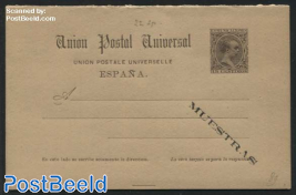 postcard with paid answer 15/15c SPECIMEN (muestras)