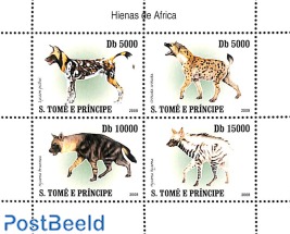 Hyena's 4v m/s  (issued 31 dec 2007 but with year 2008 on stamps, see Michel cat.)
