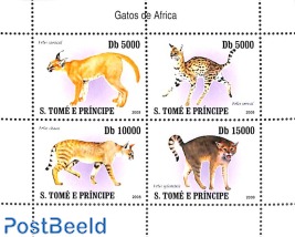 Cats 4v m/s  (issued 31 dec 2007 but with year 2008 on stamps, see Michel cat.)
