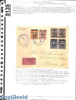 First flights from Suriname, page of an exhibition collection