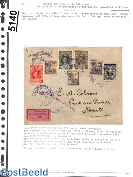 First flights from Suriname, page of an exhibition collection