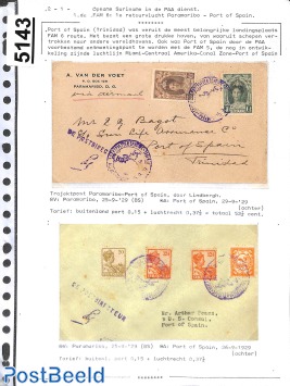 First flights from Suriname, page of an exhibition collection