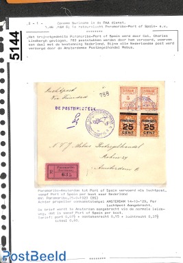 First flights from Suriname, page of an exhibition collection