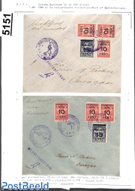 First flights from Suriname, page of an exhibition collection