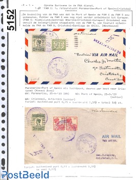 First flights from Suriname, page of an exhibition collection