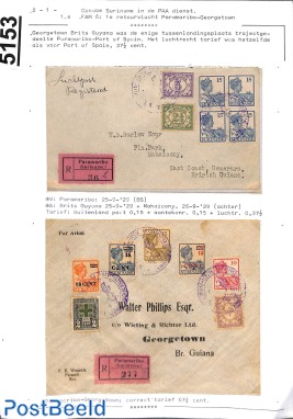 First flights from Suriname, page of an exhibition collection