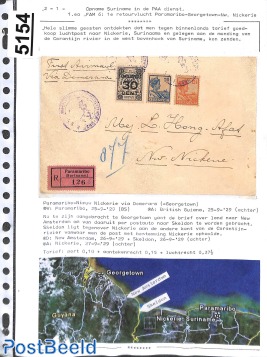 First flights from Suriname, page of an exhibition collection